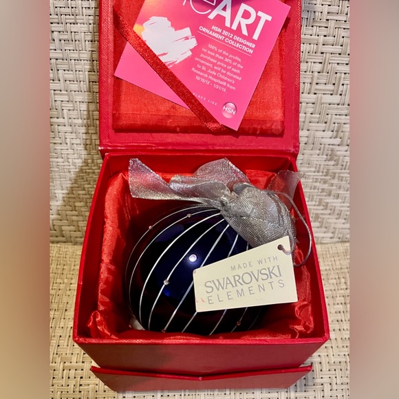 RARE Swarovski Elements Holiday Ornament HSN Cares Collection with Red Giftbox - Picture 3 of 16